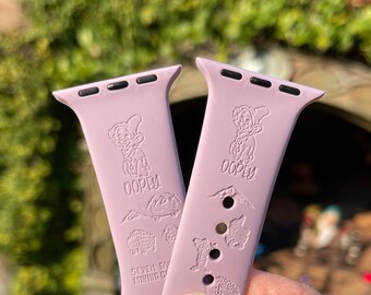 Correa Dopey para Apple Watch: correa de silicona blanca nieve grabada