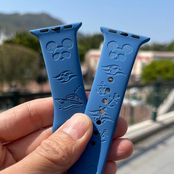 Disney Cruise Apple Watch Band, Engraved Silicone Strap, Vacation Holiday Trip, Gifts for Her