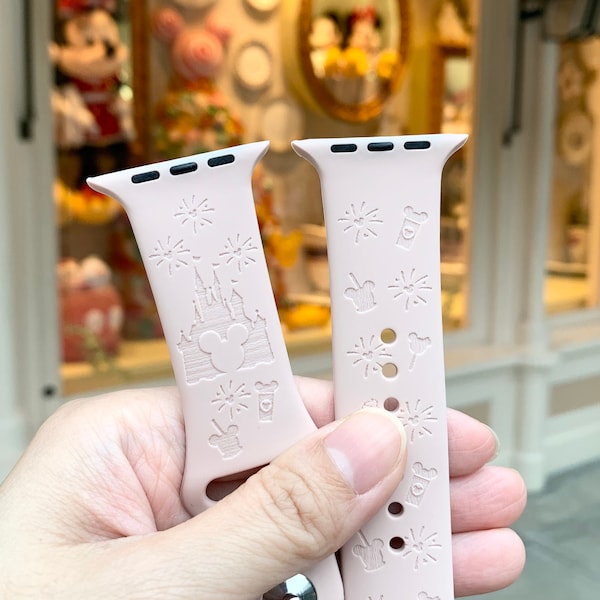 Disney Castle Apple Watch Band, Theme Park Snack Design, Personalized Silicone Strap