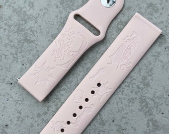 Tangle Prinzessin Rapunzel Silikon-Armband: Fitbit Versa, Charge, Sense, Google Pixel Strap