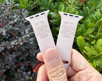 Personalisiertes Zwergspitz Apfel Armband: Personalisiertes Hundearmband mit Gravur (Welpe, Haustier).