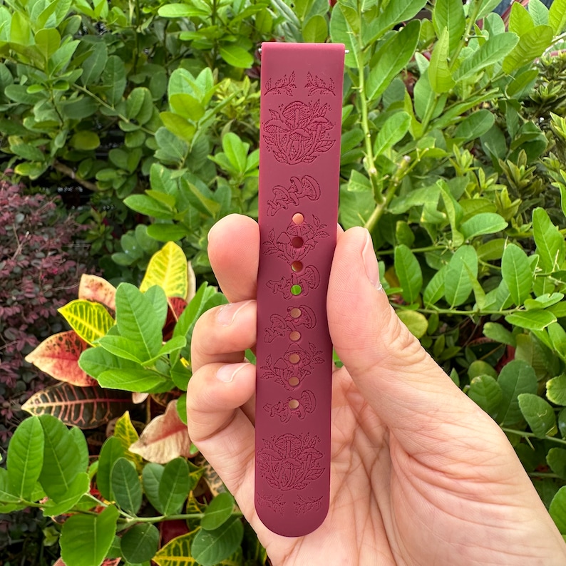 Boho Mushroom engraved silicon band for Fitbit versa / Fitbit charge / Fitbit sense watch Band, Google Pixel Watch strap