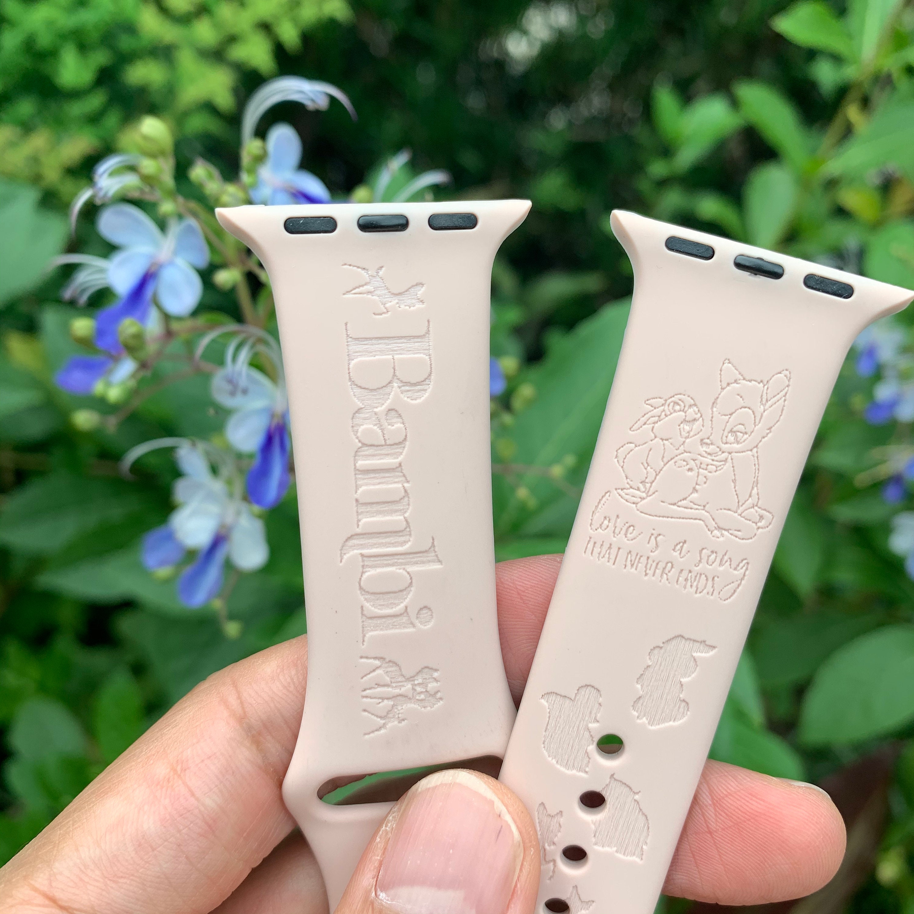 バンビ＆サンパー刻印入りシリコン製 Apple Watch バンド 全シリーズ対応 38 mm 40 mm 41 mm 42 mm 44 mm 45  mm 46 mm 49 mm - Etsy 日本