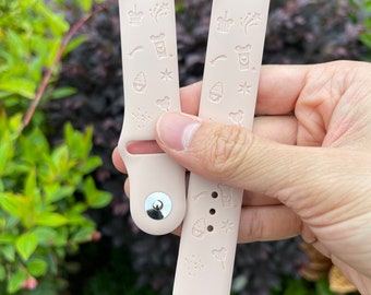 Disney Snack Symbol Fitbit Band, graviertes Silikon-Armband