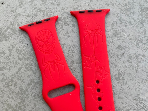 Spider-Man Engraved Silicone Apple Watch Band: Personalized Strap