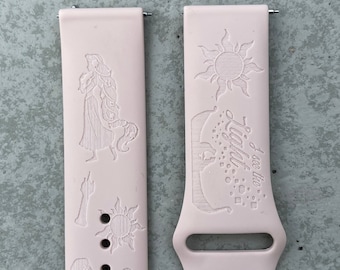 tangled Princess Rapunzel Engraved Silicone band, compatible with Samsung Galaxy Watch for All Series