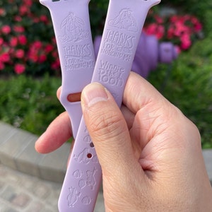 Winnie the pooh eeyore engraved silicon Fitbit versa / Fitbit charge / Fitbit sense watch Band, Google Pixel Watch strap