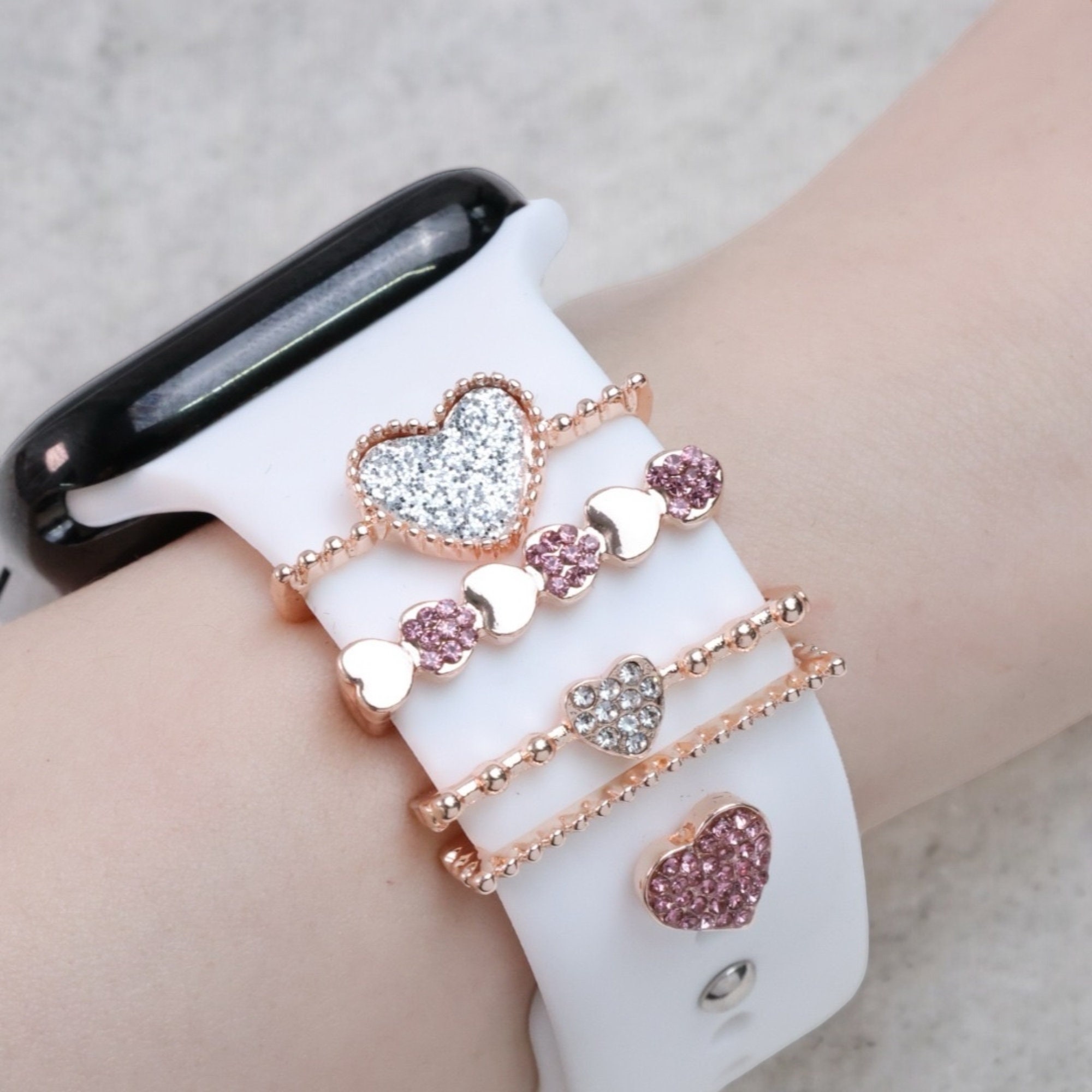 NEW 11pcs Rose Gold Apple Watch Band Charms bee stud • Apple Watch sport band charm | bytten® jewelry main image 2
