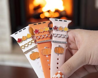 Halloween Apple Watch Charms: Pumpkin, Maple Leaf Samsung / Fitbit Watch Band Jewelry