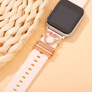 Bling Minnie Mouse Bow Apple Watch Charms, Watch Band Jewellery, Apple Watch, Samsung Strap Charm, Silver / Rose Gold / Pink Gold available