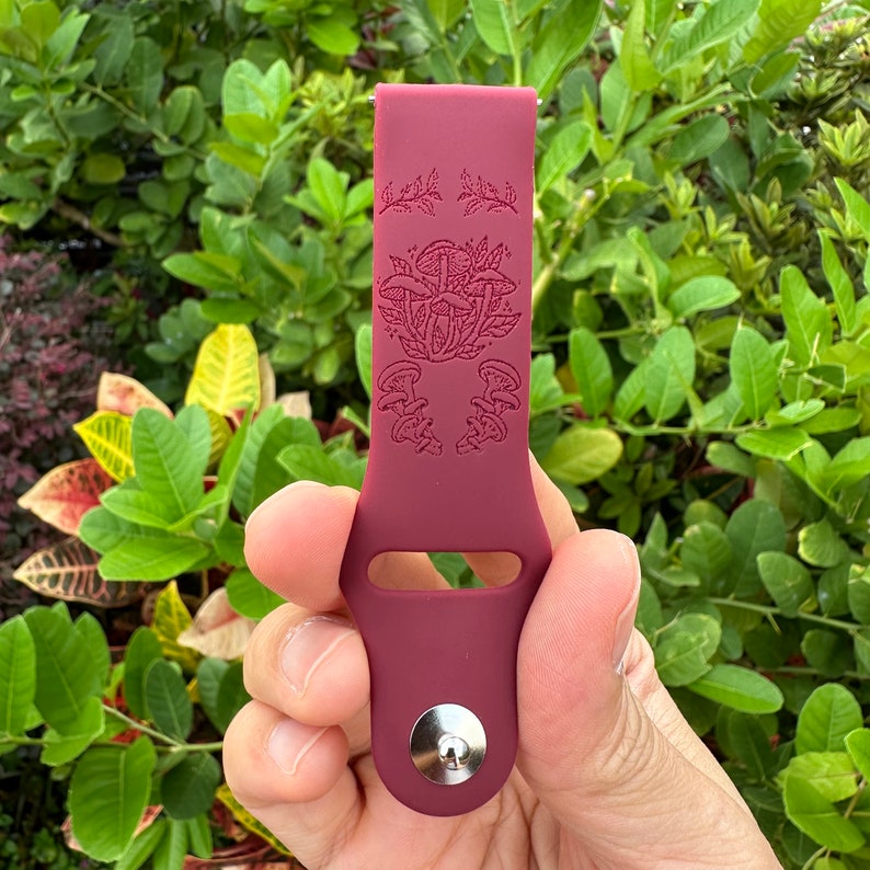 Boho Mushroom engraved silicon band for Fitbit versa / Fitbit charge / Fitbit sense watch Band, Google Pixel Watch strap