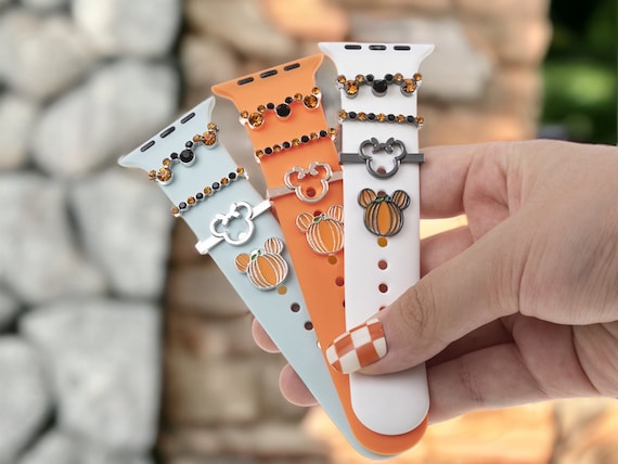 Halloween Pumpkin Mickey Apple Watch Charms: Minnie Mouse Ear Samsung / Fitbit Watch Strap Stud Jewelry
