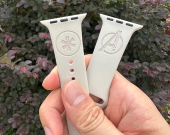 The New Avengers Thunderbolts Winter Solider Red guardian engraved silicon Apple Watch Band for all Apple Watch Series