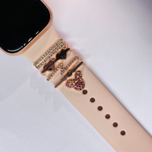 Diamond Love Thunder Apple Watch Charms, Pink Mickey Mouse Stud, Watch Band Jewellery, Apple Watch Accessories, Samsung Strap Charms [C-013]