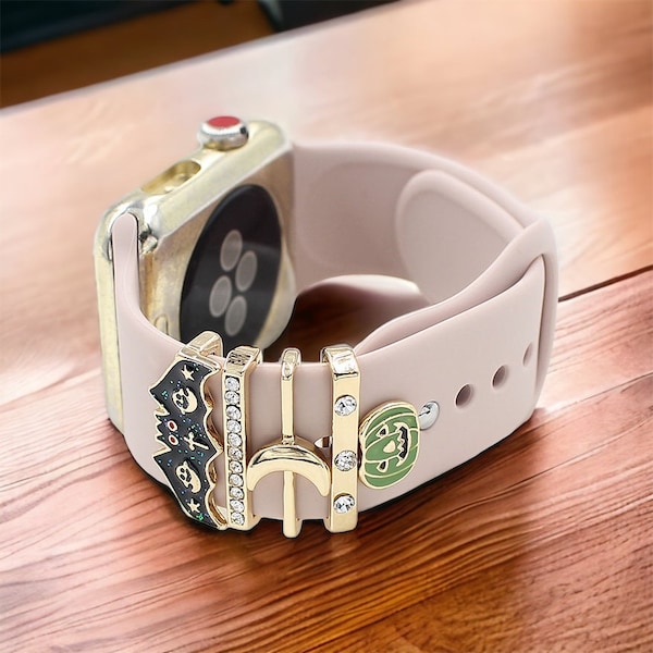 Gold Bat Pumpkin Halloween Style Charm, Diamond Apple Watch Charms, Watch Band Jewellery, Accessories, Samsung watch Strap Charms [E-018]