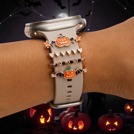 NEW Fall Pumpkin Apple Watch Band with Charms Halloween Apple Watch Charms: Pumpkin, Maple Leaf Samsung  main image 2