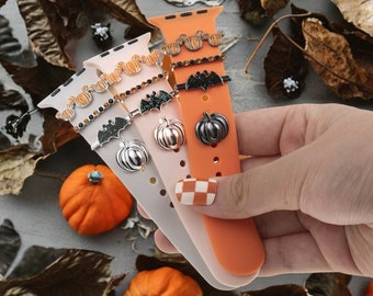 Halloween Bat Apple Watch Band Charms: Samsung / Fitbit Watch Strap Mickey Mouse Pumpkin Stud