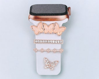 Butterfly Apple Watch Band Charms: Diamond Samsung / Fitbit Watch Strap Stud Jewelry