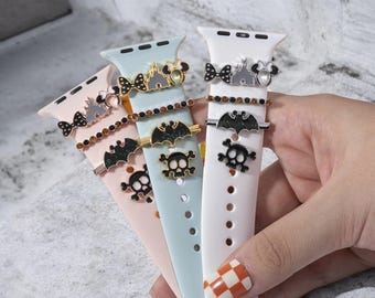 Halloween Minnie Mouse Skeleton,Bat, Apple Watch Charms, Watch Stud, Watch Band Jewellery, Apple Watch, Samsung Strap Charm