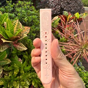 Virgin Mary Rose Cross engraved silicon band for Fitbit versa / Fitbit charge / Fitbit sense watch Band, Google Pixel Watch strap