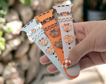 Halloween Pumpkin Mickey Mouse Apple Watch Band Charms, Samsung Watch Strap Stud