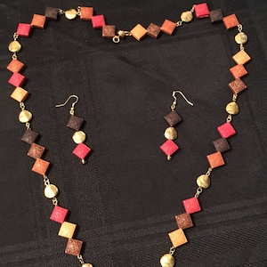 Handmade necklace and earrings set
