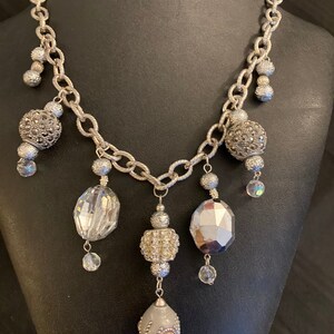Handmade silver necklace and earrings set