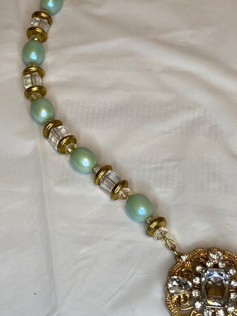 Handmade Mint Green Necklace Set Etsy