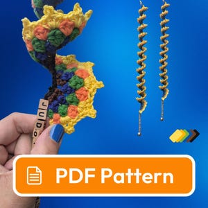 May include: A PDF pattern for crocheting a colorful spiral design. The pattern includes instructions for creating a multi-colored spiral with a variety of stitches. The pattern is available for download.