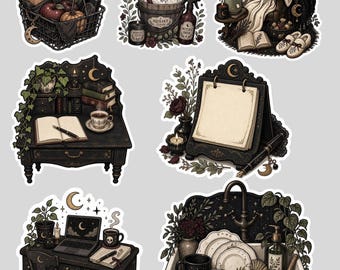 Gothic-Hexen-Planer-Sticker | Dark Admin PNG-Bundle (Digitaler Download)
