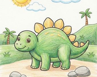 10 einfache, ausdruckbare Dino-Malvorlagen für Kinder
