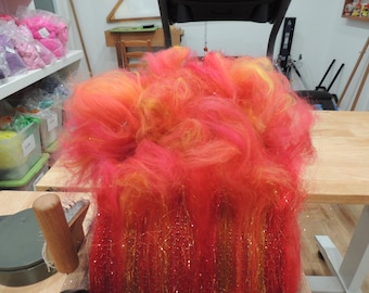 NOCHEVIEJA, fibra artística para hilar, seda sari, Angelina, mecha, fibra para fieltrar, lana cardada, fibra en bruto, fibra para hilar