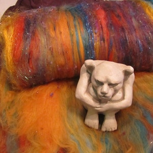 MASTERMIND, spinning fiber, fiber art batt, sari silk, bling batt, felting fiber, Angelina, doll hair, fiber art, roving