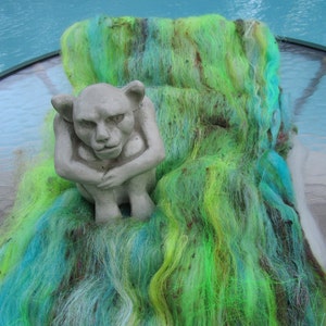 LABYRINTH, spinning fiber, art batt, carded wool, sari silk, bling batt, Angelina fiber, felting fiber, fiber batt, doll hair, batts