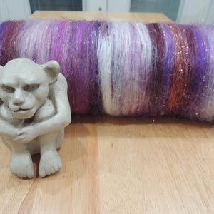 FULL MOON RISING, 3.5 oz, fibra artística para hilado, fibra brillante Angelina, fibra para fieltrar, fibra texturizada brillante, arte de fibra, mecha