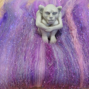 SUGARPLUM FAIRY, spinning fiber, fiber art batt, spinning batt, Angelina fiber, textured bling batt, art batt, fiber batt, wool