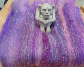 HADA DE AZÚCAR, fibra de hilado, fibra artística batt, fibra de hilado, fibra Angelina, fibra texturizada brillante, fibra artística batt, fibra batt, lana