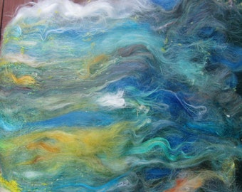 PLANETA TIERRA, vellón de fibra para hilar, vellón cardado, vellón brillante, brillo Angelina, fibra para fieltro, arte textil, fibra para hilar