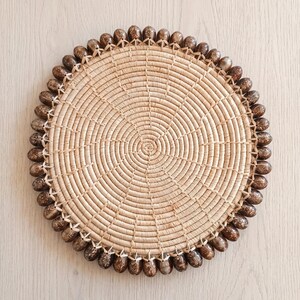 Raffia placemats – Vilia porcelain snake – Set of 6 – Ø 30 cm