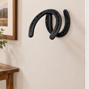 Handcrafted Worn Horseshoe Hat Rack, Western Cowboy Hat Holder, Rustic Ranch Decor