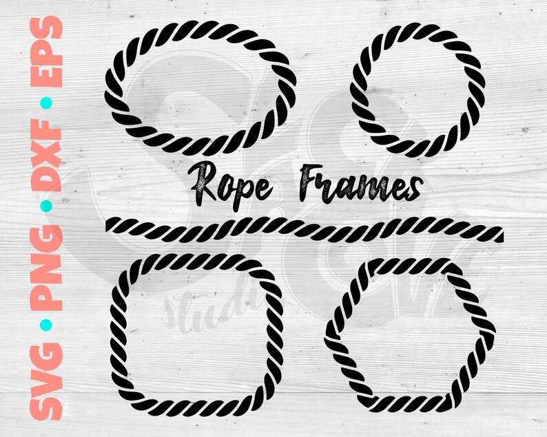 Download Rope Frames Svg Cut File Nautical Monogram Frame Svg Boat Etsy