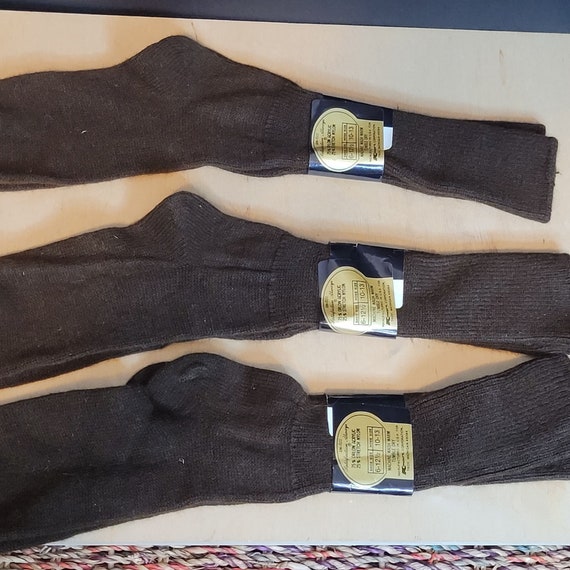 Vintage Crew Socks Turbo H Bulk 3 Pair Brown Kmar… - image 7