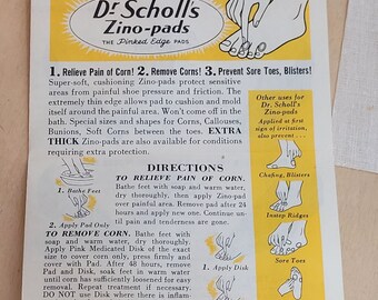 Vintage Dr Scholl's Zino-pads Ladies Size Small Corns Folded