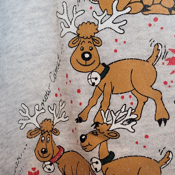 Vintage Christmas Sweatshirt Santa Reindeer Hanes… - image 5
