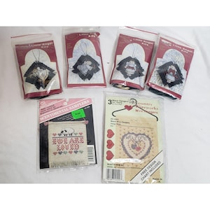 Vintage Cross Stitch Kit Lot of 6 Kits Assorted Angels Sampler