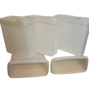 Vintage Tupperware 469 Müsli Bewahrer Set mit 5 Behältern 3 Deckeln Abnutzungserscheinungen