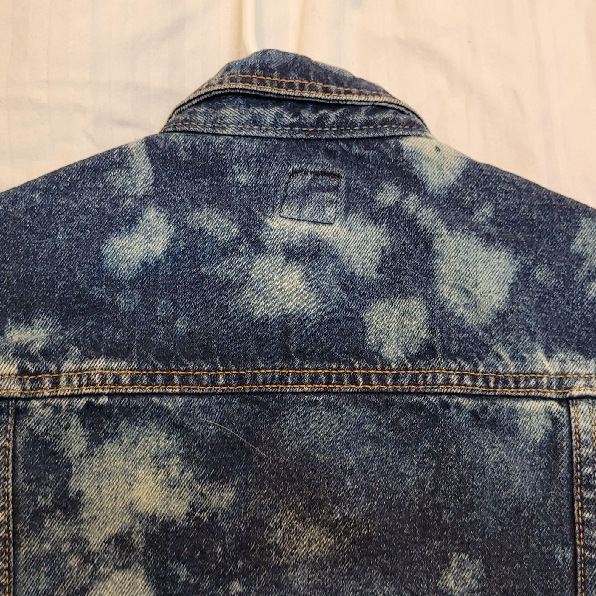 ジャケット・アウター OLD GAP tie dyeing denim jacket M Vintage Gap Denim Jacket Junior Size Large Dark Wash