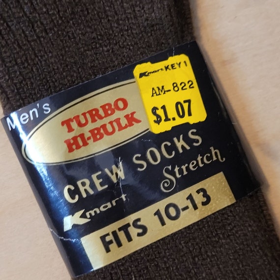 Vintage Crew Socks Turbo H Bulk 3 Pair Brown Kmar… - image 3