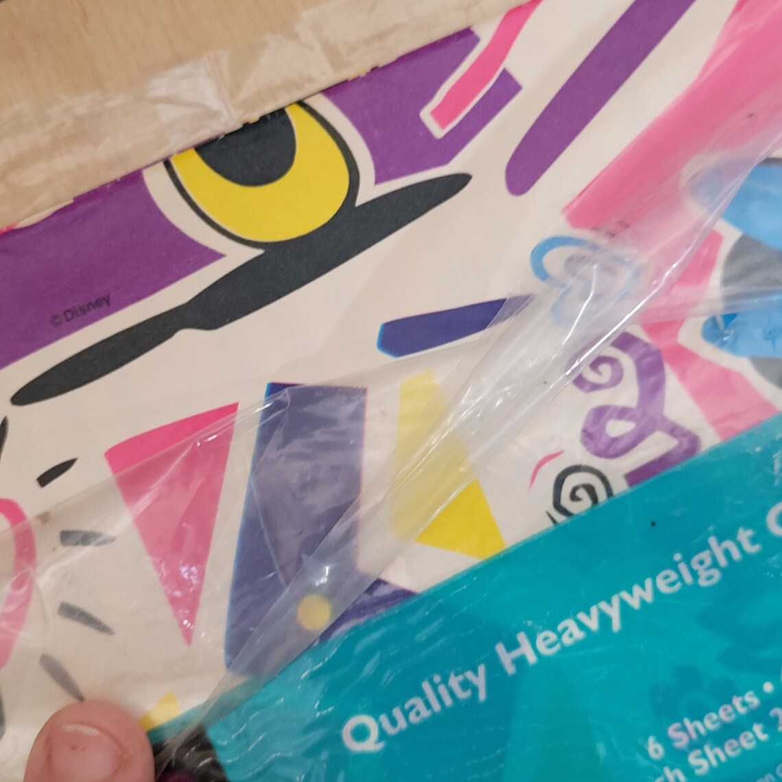 Vintage Wrapping Paper Cleo Mickey Mouse Open Package 4 Sheets Bright ...