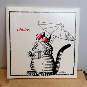 Vintage Bill Kliban Cat Photo Album Magnetic Pages CR Gibson Scrapbook Blank